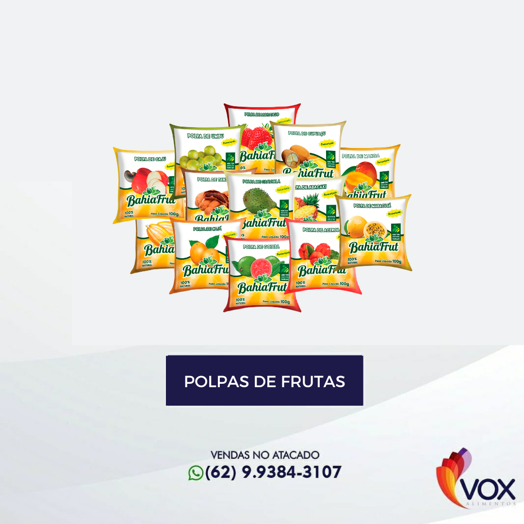 POLPAS DE FRUTAS 10 x 100gr = 1kg (manga, tamarindo, cupuaçu, goiaba, cacau, maracujá, cajá, abacaxi, umbu, graviola, acerola, caju, morango)